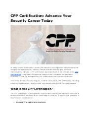 Top Reasons to Pursue a CPP Certification