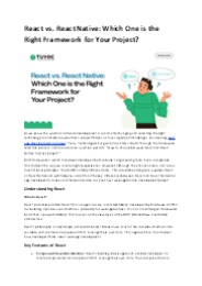 React VS React Native