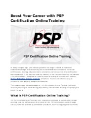 Master PSP Certification Online with Expert Training