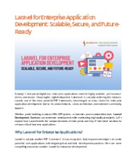 Laravel for Enterprise Application Development
