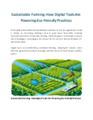 Sustainable Farming: How Digital Tools Are Revolutionizing Eco-Friendly Practices