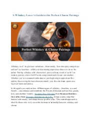 Mastering Whiskey & Cheese Harmony