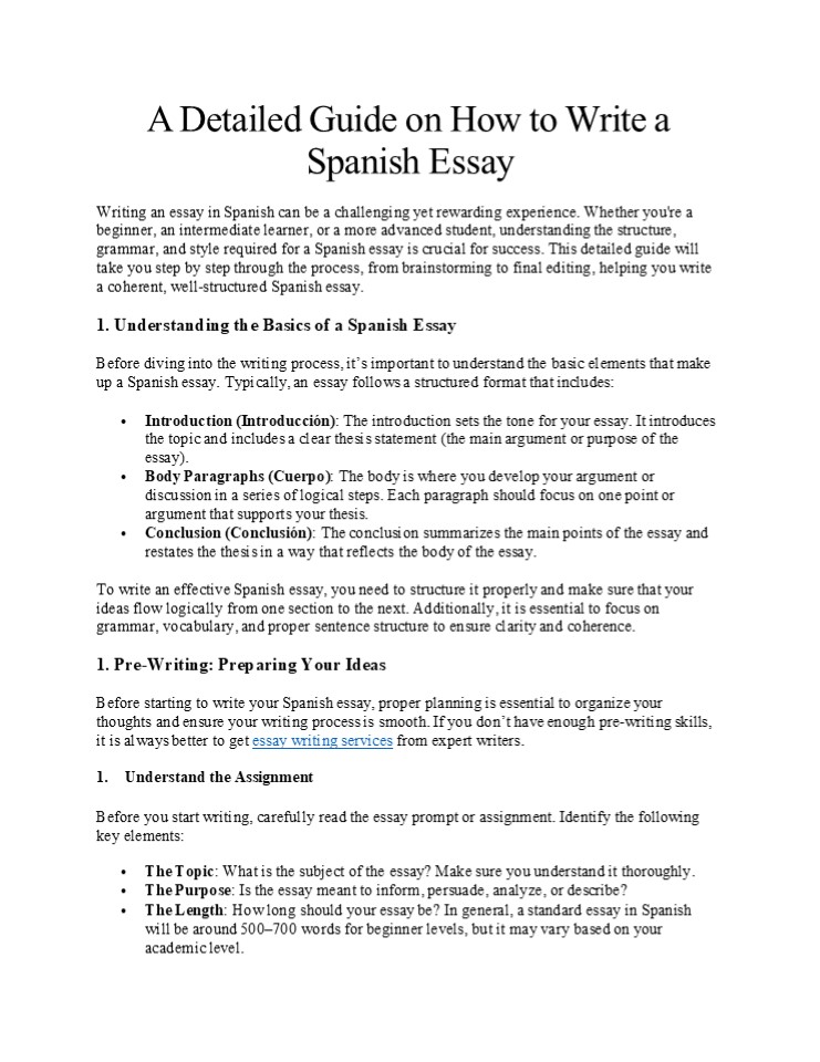 A Detailed Guide on How to Write a Spanish Essay