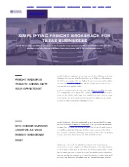 Reliable Freight Broker Texas | Warrior Logistics