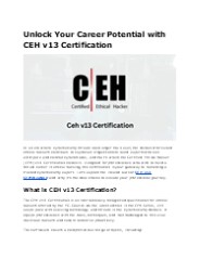 Top Reasons to Pursue CEH v13 Certification