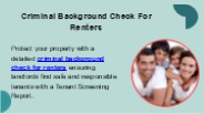 Criminal Background Check For Renters