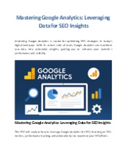 Mastering Google Analytics: Leveraging Data for SEO Insights