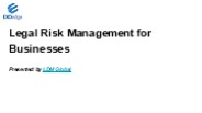 Legal Risk Management for Businesses