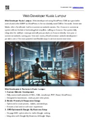 Web Developer Kuala Lumpur