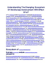 Understanding The Changing Ecosystem Of Mobile App Development With Effect Of IoT
