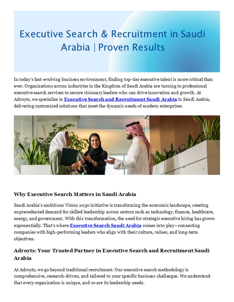 Executive Search and Recruitment Saudi Arabia presentation | free to ...