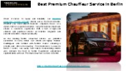 Best Premium Chauffeur Service in Berlin