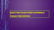 Best Practices for eCommerce Fraud Prevention