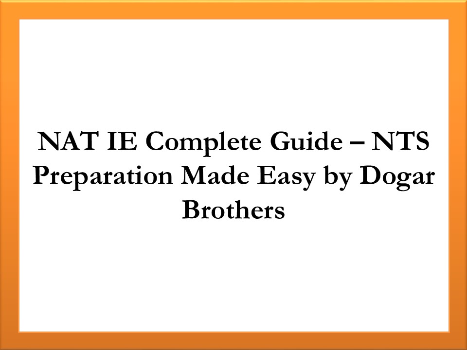 Test Guide NAT IE – Dogar Brothers