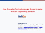 How Emerging Technologies Are Revolutionizing Product Engineering Services