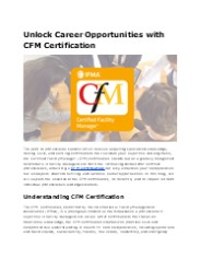 Advance Your Career with a CFM Certification