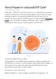 How to Prepare for a Successful IVF Cycle?