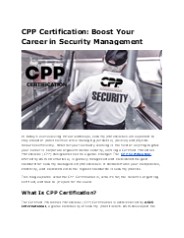 Boost Your Career with CPP Certification