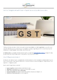 Quick GST Registration with SRV Associates!
