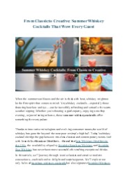 Elevate Summer Parties with Whiskey Mixology