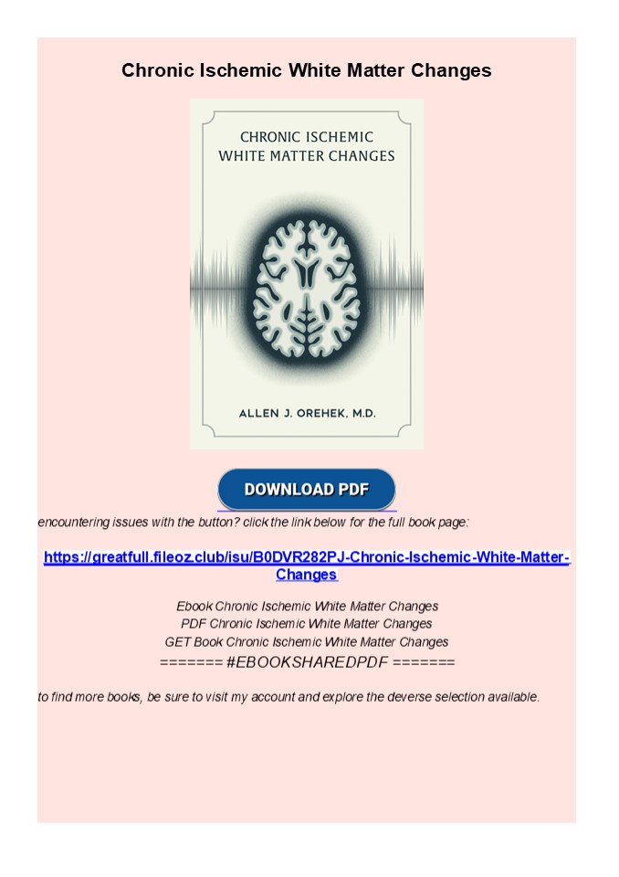 PDF Chronic Ischemic White Matter Changes
