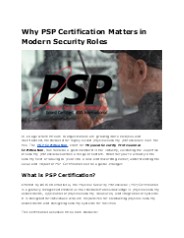 Boost Your Career with PSP Certification
