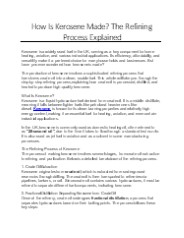 How Is Kerosene Made? The Refining Process Explained