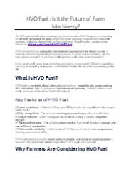HVO Fuel : Is It the Future of Farm Machinery?