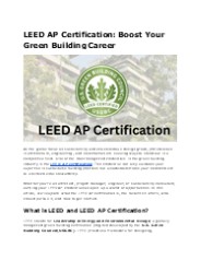 Benefits and Career Impact of LEED AP Certification