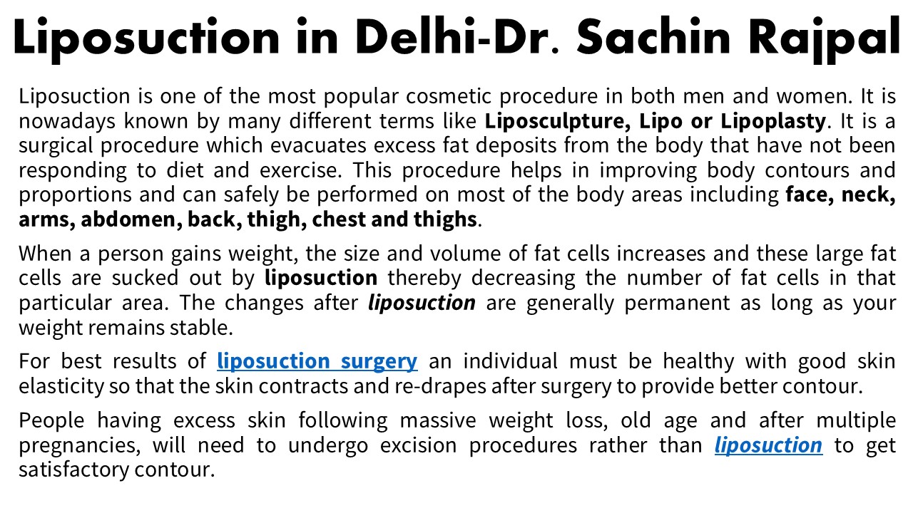 Liposuction in Delhi-Dr. Sachin Rajpal