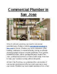 Commercial plumber in san jose