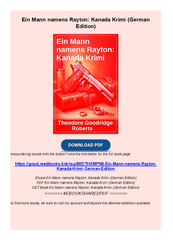 read_ Ein Mann namens Rayton: Kanada Krimi (German Edition)