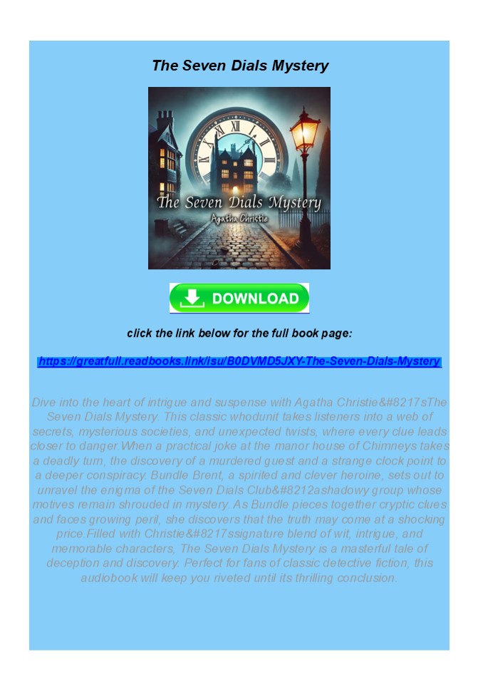 DOWNLOAD PDF The Seven Dials Mystery