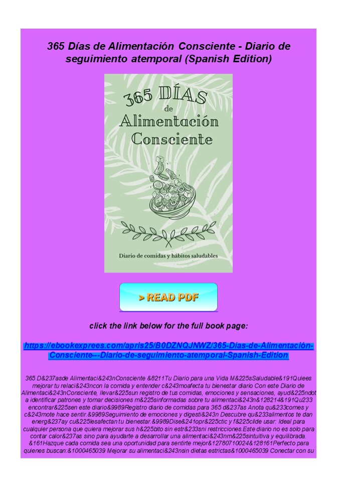 Download 365 Días de Alimentación Consciente - Diario de seguimie