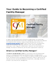 How to Become a Certified Facility Manager