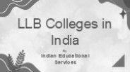 LLB Colleges in India