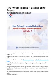 Spine Surgeon In India