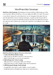 WordPress Web Developer Shah Alam