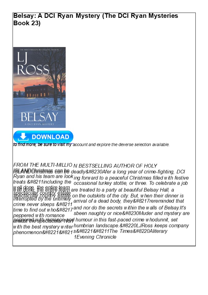 Kindle Belsay: A DCI Ryan Mystery (The DCI Ryan Mysteries Book 23)