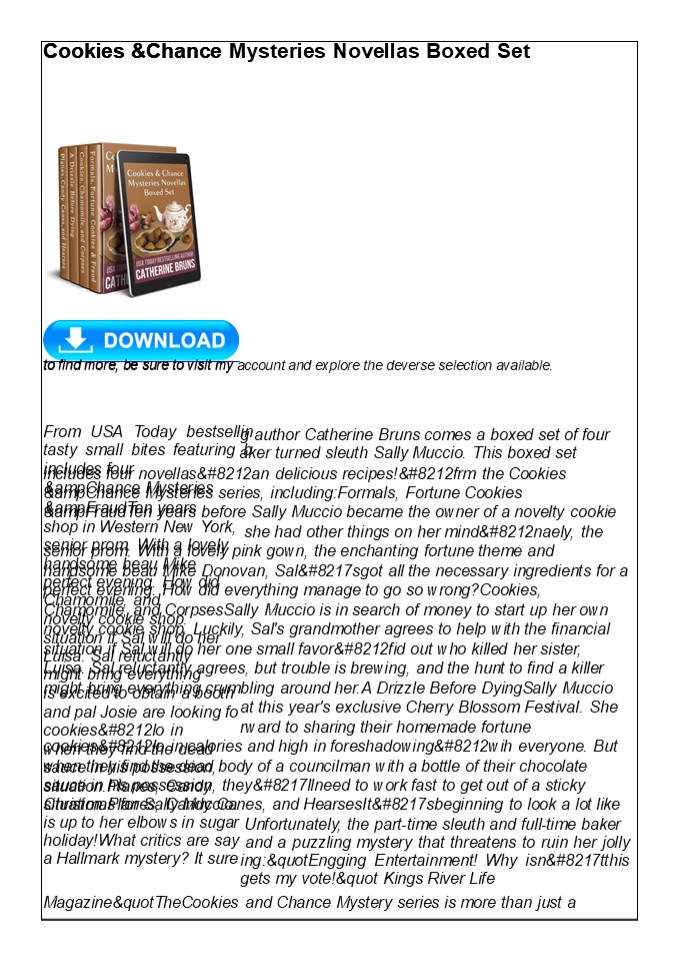 READ Cookies & Chance Mysteries Novellas Boxed Set