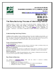 The Manufacturing Process of Interlining Fabrics