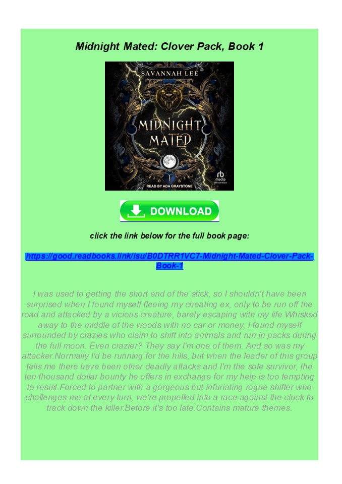 Kindle Book Midnight Mated: Clover Pack, Book 1