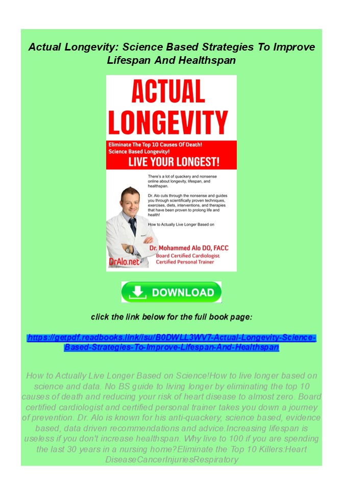 read pdf Actual Longevity: Science Based Strategies To Improve Lifespan And Healthspan