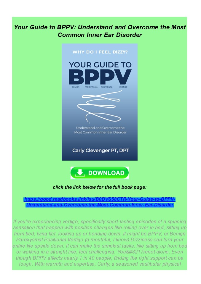 read pdf Your Guide to BPPV: Understand and Overcome the Most Common ...