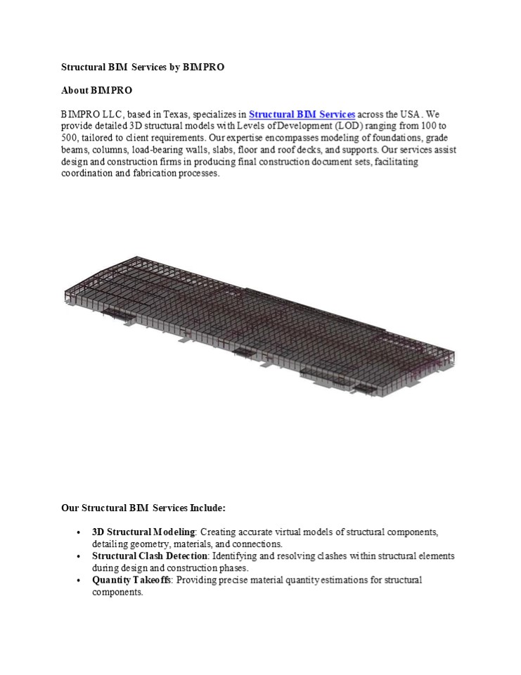 Structural BIM Services By BIMPRO