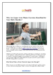 Why Are Upper Arm Pilates Exercises Beneficial for Your Daily Routine?