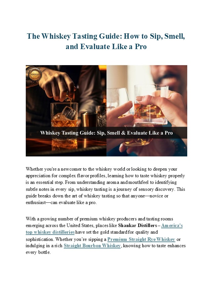 How to Taste Whiskey Like an Expert