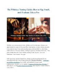 How to Taste Whiskey Like an Expert