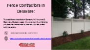 fence contractors in delaware
