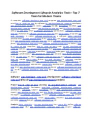 Software Development Lifecycle Analytics